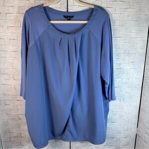 Lands End womens blouse feminine loose fitting romantic career wear plus size
